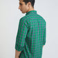 Parx Men Green Checks Slim Fit Cotton Full Sleeve Shirts