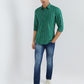 Parx Men Green Checks Slim Fit Cotton Full Sleeve Shirts