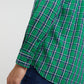 Parx Men Green Checks Slim Fit Cotton Full Sleeve Shirts