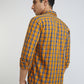 Parx Men Yellow Checks Slim Fit Cotton Full Sleeve Shirts