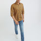 Parx Men Yellow Checks Slim Fit Cotton Full Sleeve Shirts