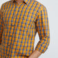 Parx Men Yellow Checks Slim Fit Cotton Full Sleeve Shirts