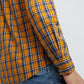 Parx Men Yellow Checks Slim Fit Cotton Full Sleeve Shirts