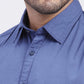 Parx Men Blue Solid Slim Fit Full Sleeve Semi Cut Away Collar Shirt