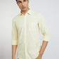 Parx Men Yellow Slim Fit Solid Cotton Full Sleeve Cutaway Collar Shirts