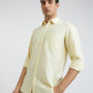 Parx Men Yellow Slim Fit Solid Cotton Full Sleeve Cutaway Collar Shirts