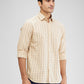 Parx Yellow Checks Slim Fit Cotton Casual Shirt