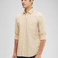 Parx Yellow Checks Slim Fit Cotton Casual Shirt