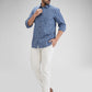 Parx Blue Checks Slim Fit Cotton Casual Shirt