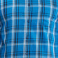 Parx Blue Checks Slim Fit Cotton Casual Shirt