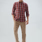 Parx Men Red Slim Fit Checks Casual Shirt