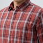 Parx Men Red Slim Fit Checks Casual Shirt