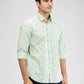 Parx Green Printed Slim Fit Cotton Casual Shirt