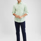 Parx Green Printed Slim Fit Cotton Casual Shirt