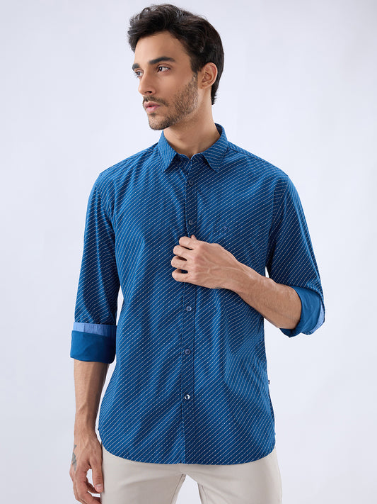 Parx Blue Casual Shirt