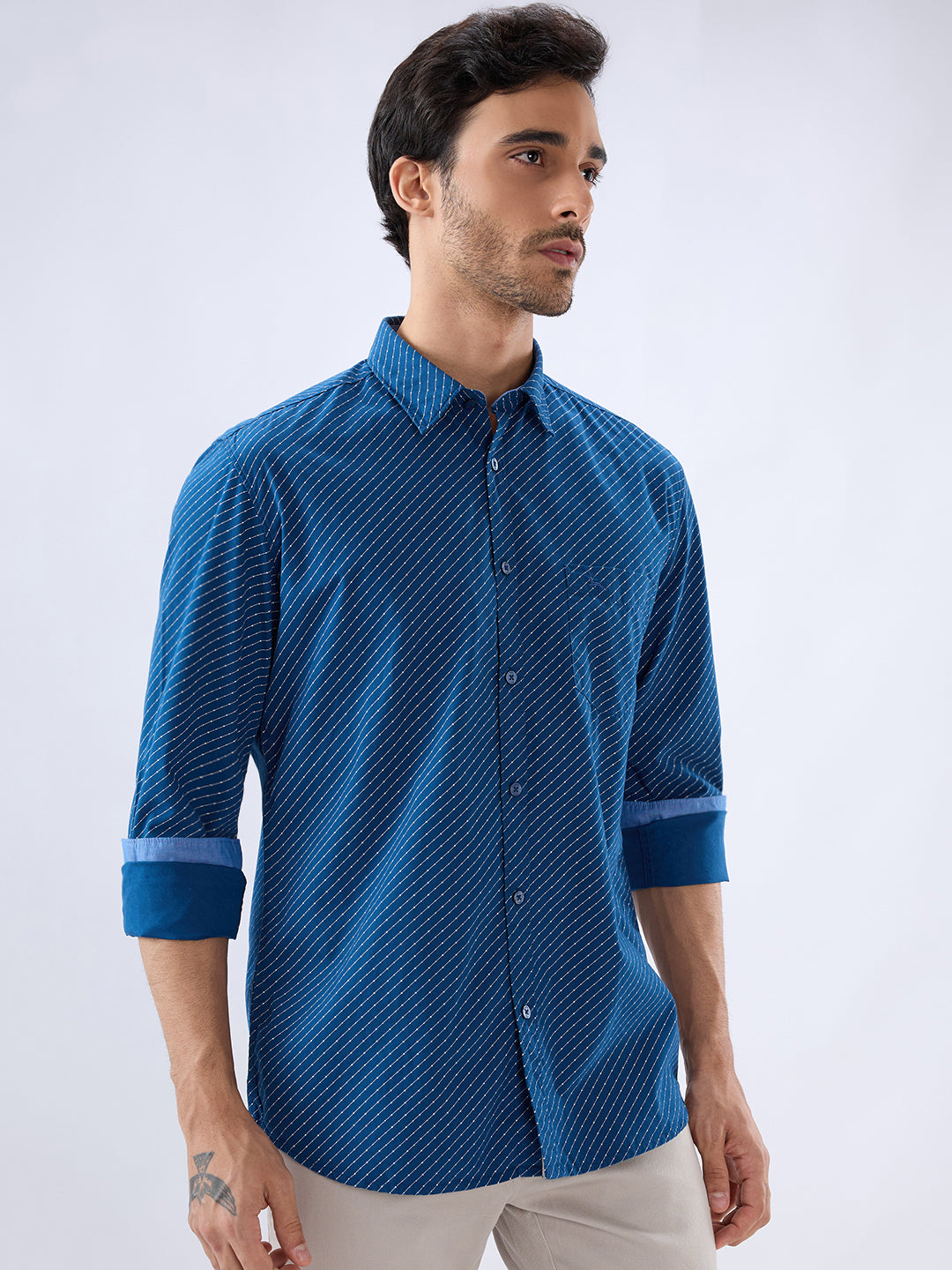 Parx Blue Casual Shirt