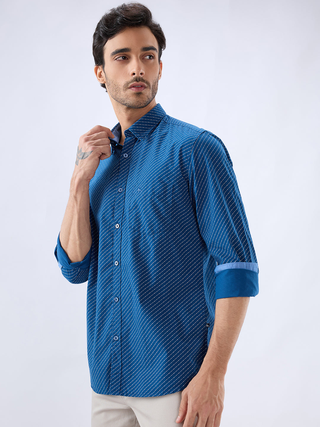 Parx Blue Casual Shirt