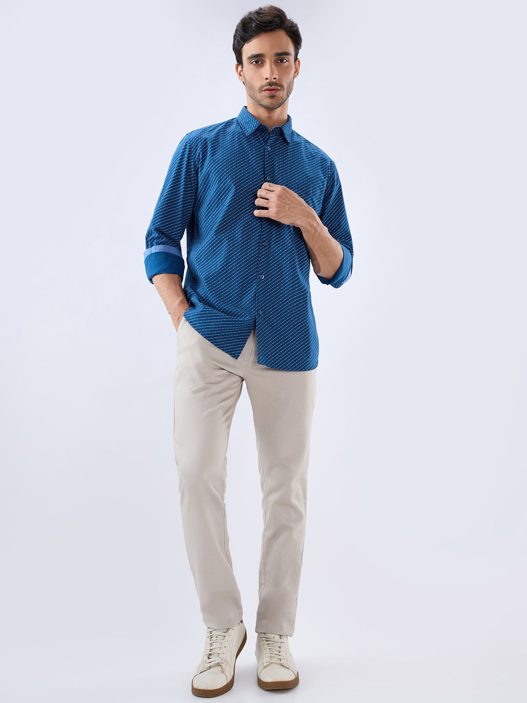 Parx Blue Casual Shirt