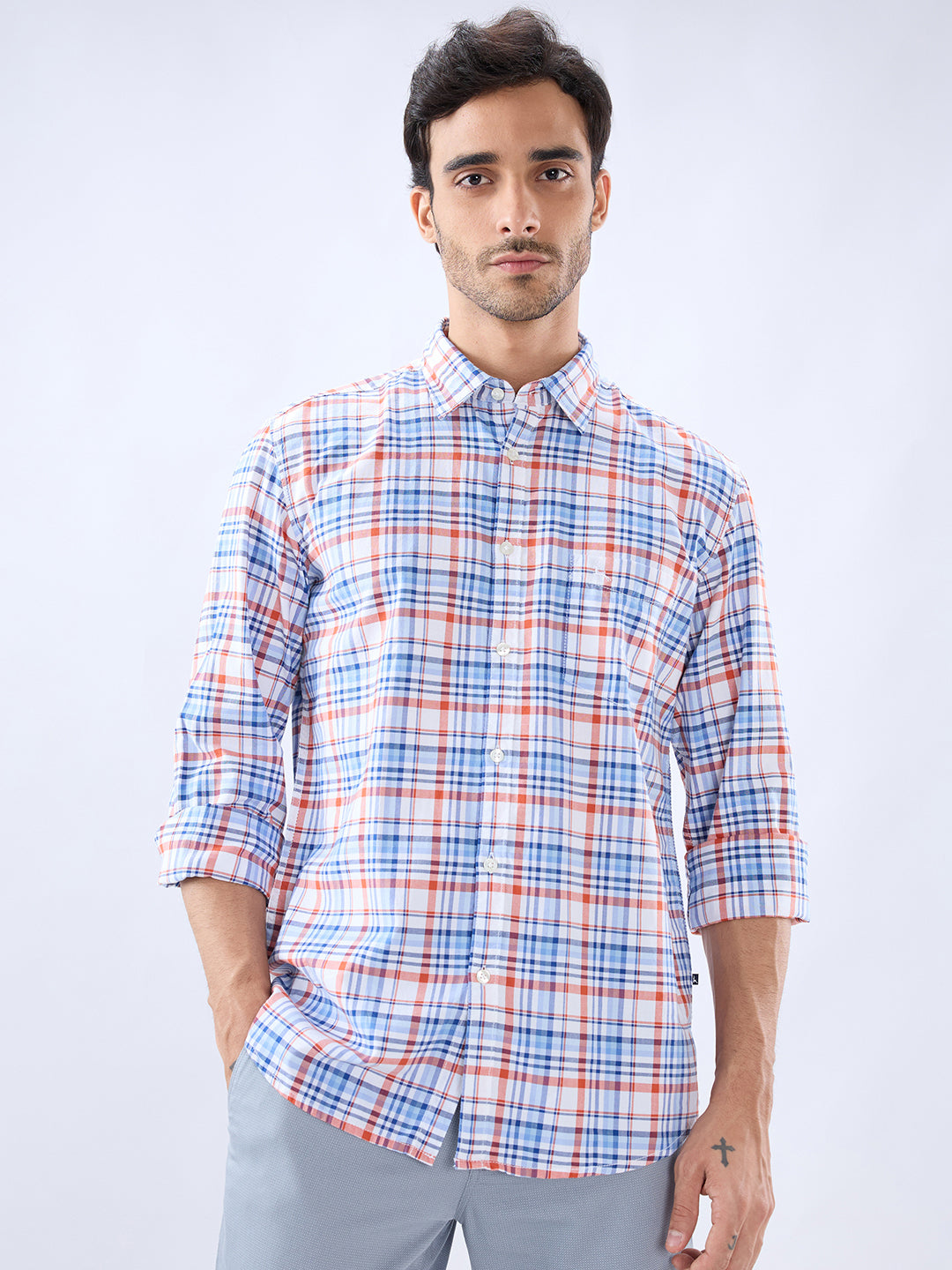 Parx Blue Casual Shirt