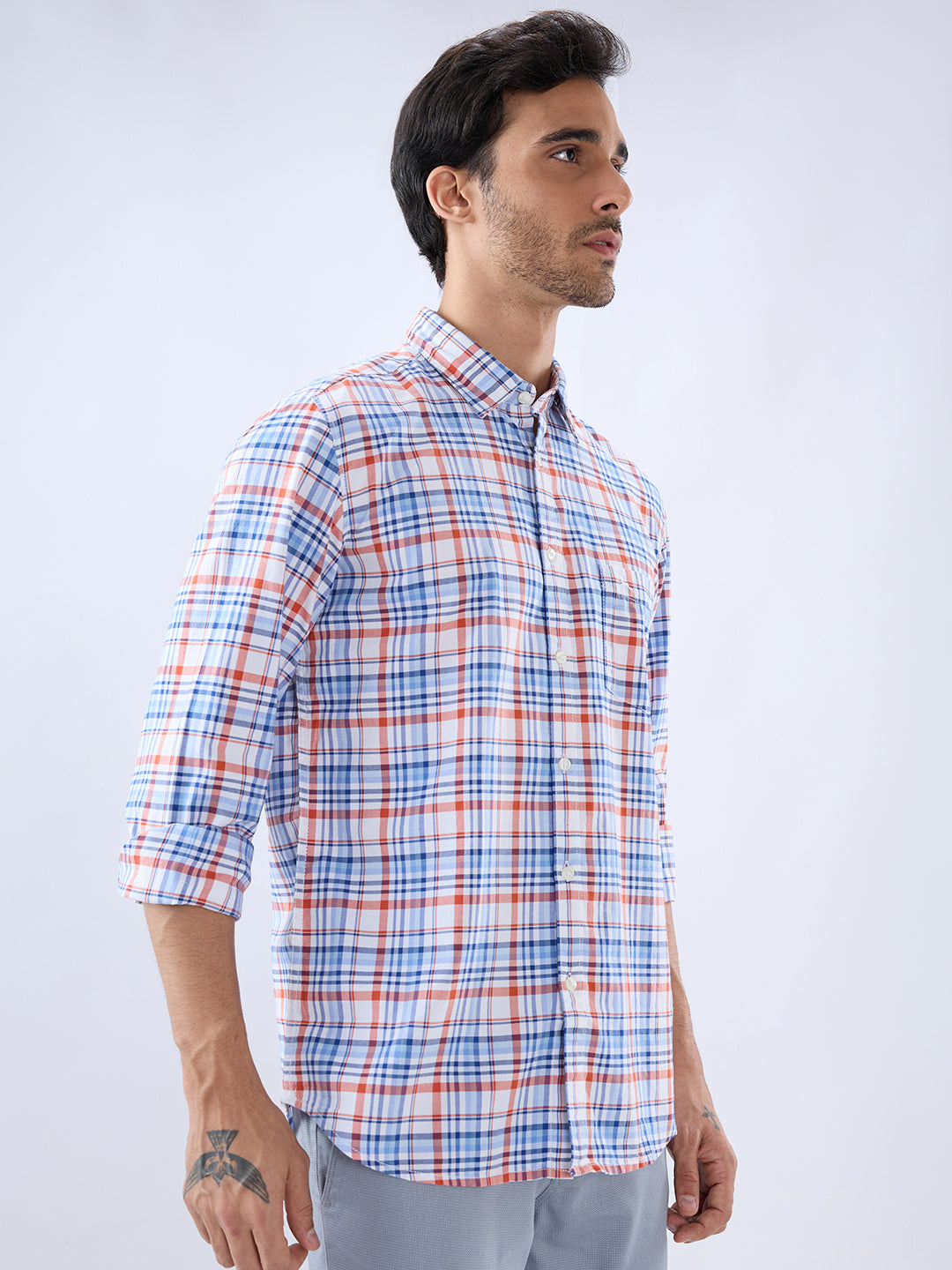 Parx Blue Casual Shirt