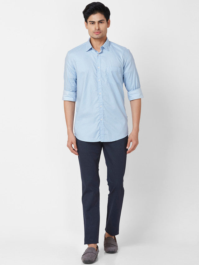 Parx Blue Casual Shirt