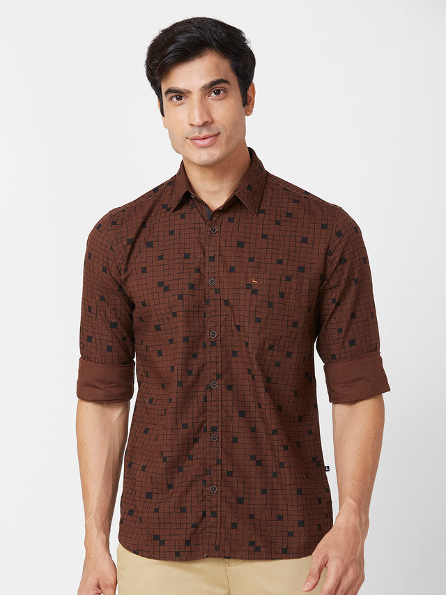 Parx Brown Casual Shirt