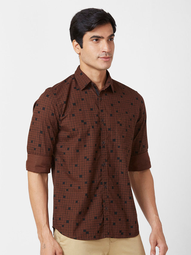 Parx Brown Casual Shirt