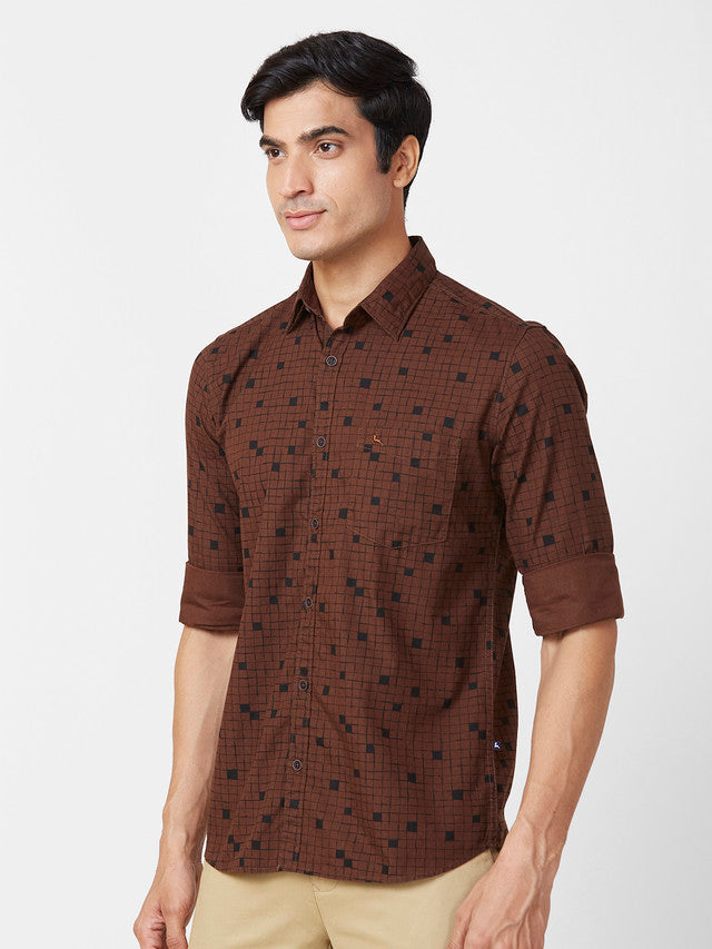 Parx Brown Casual Shirt