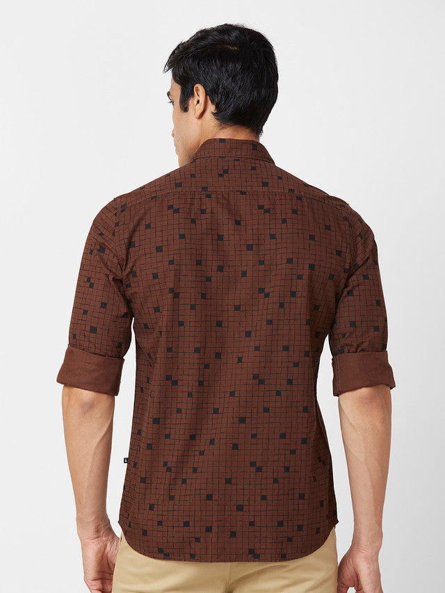 Parx Brown Casual Shirt