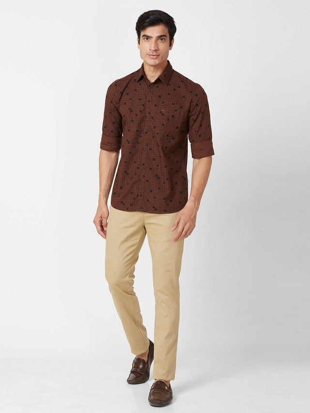 Parx Brown Casual Shirt