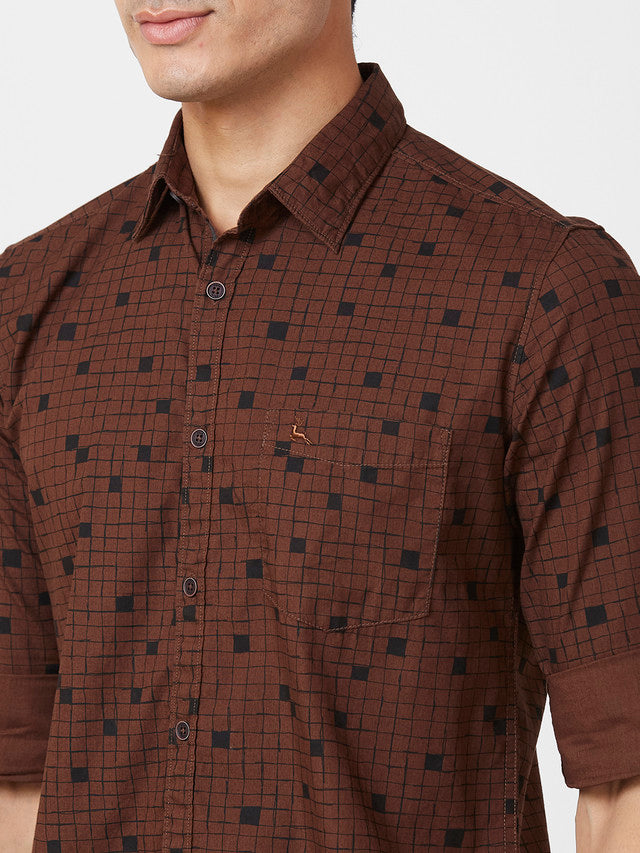 Parx Brown Casual Shirt