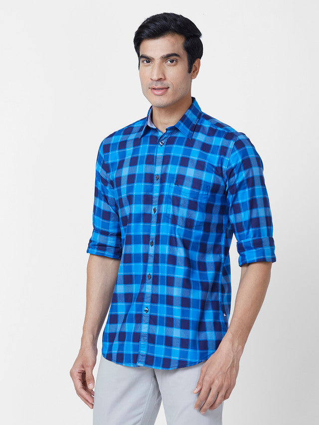 Parx Blue Casual Shirt