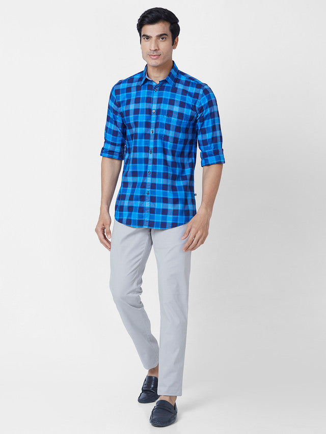 Parx Blue Casual Shirt