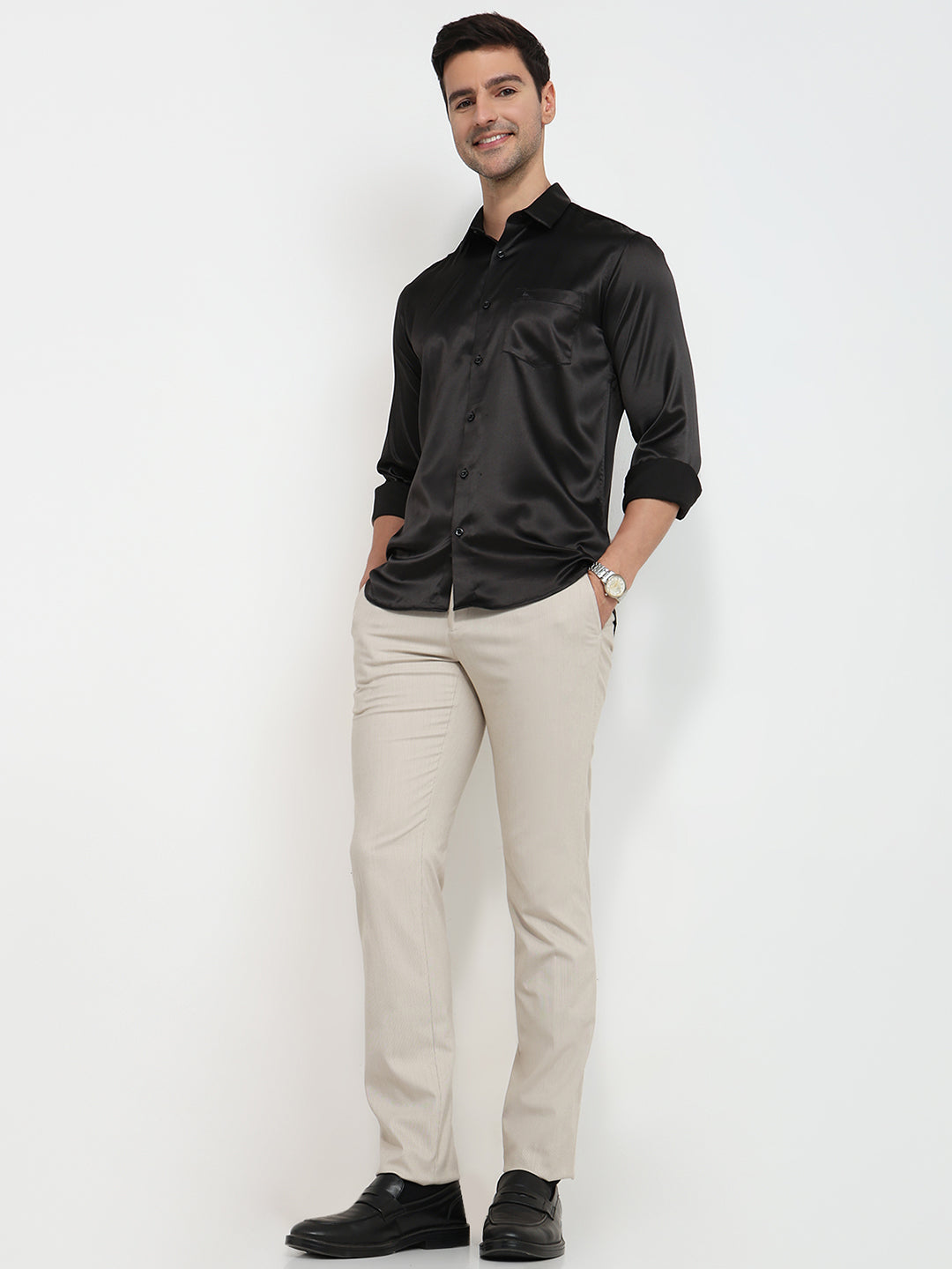 Parx Black Casual Shirt