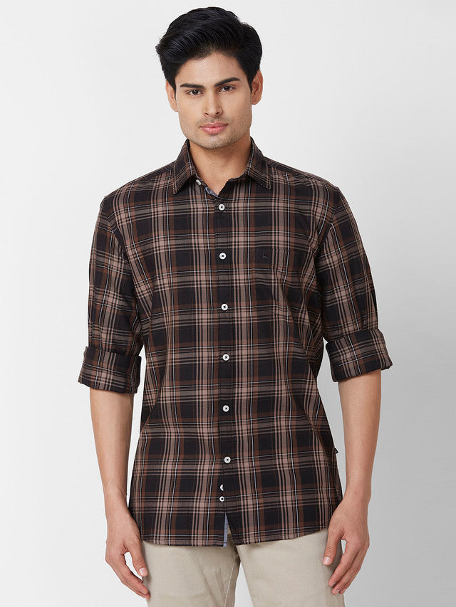 Parx Brown Casual Shirt