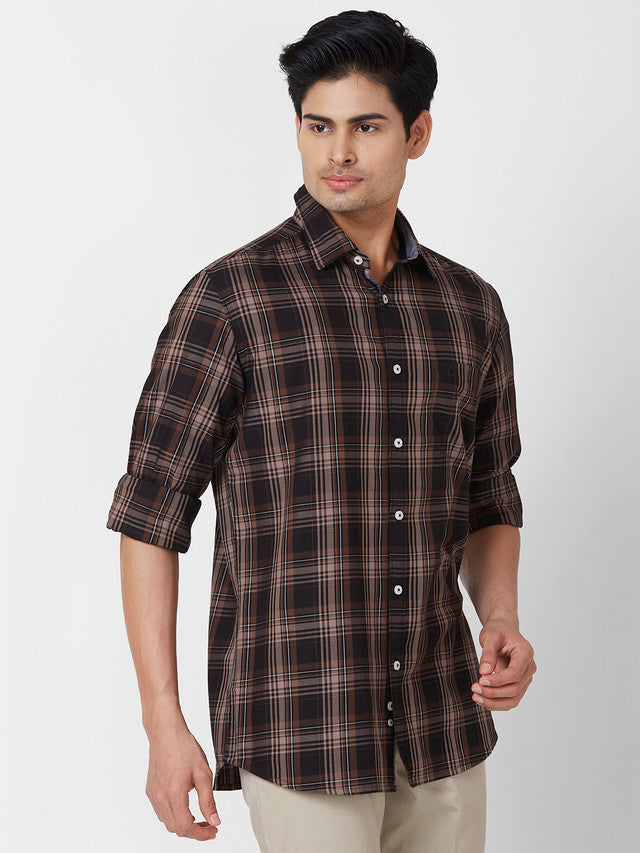 Parx Brown Casual Shirt