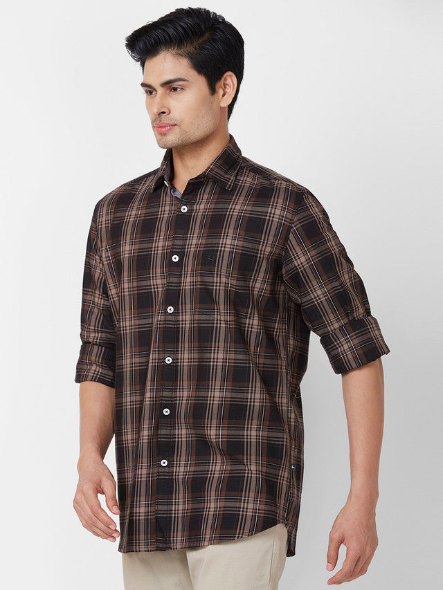 Parx Brown Casual Shirt