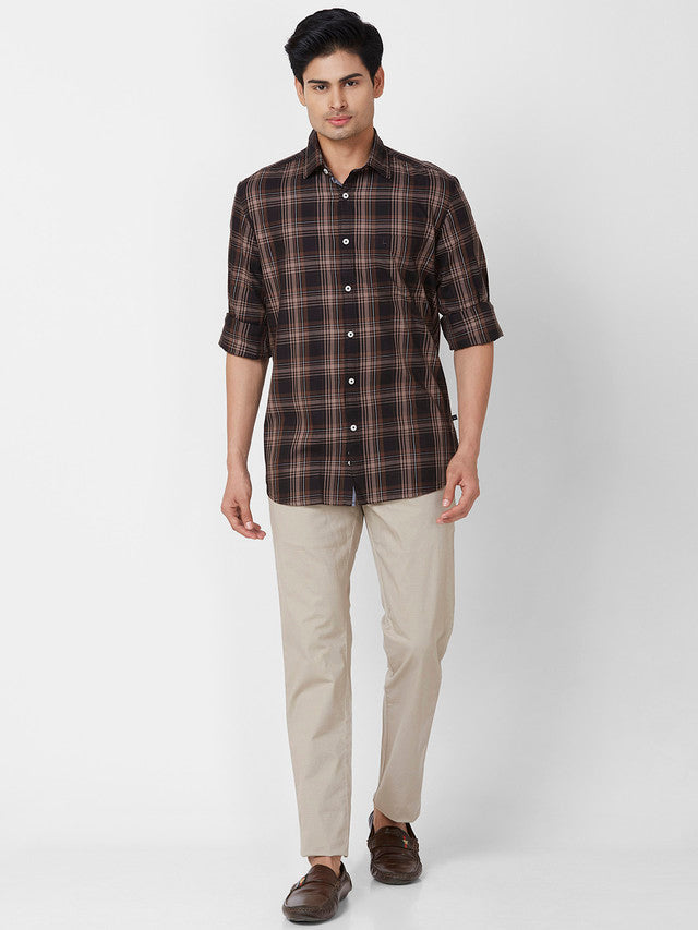 Parx Brown Casual Shirt