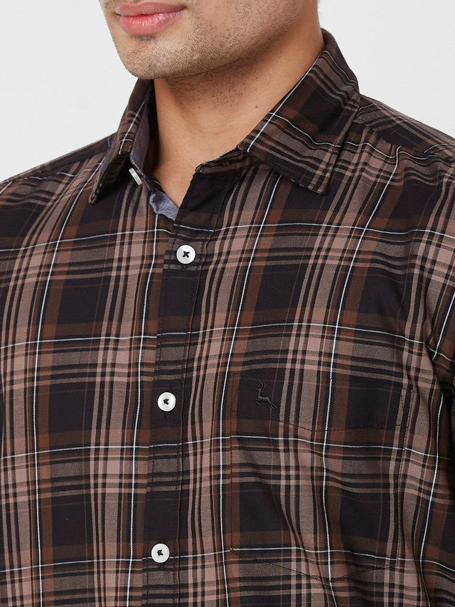 Parx Brown Casual Shirt