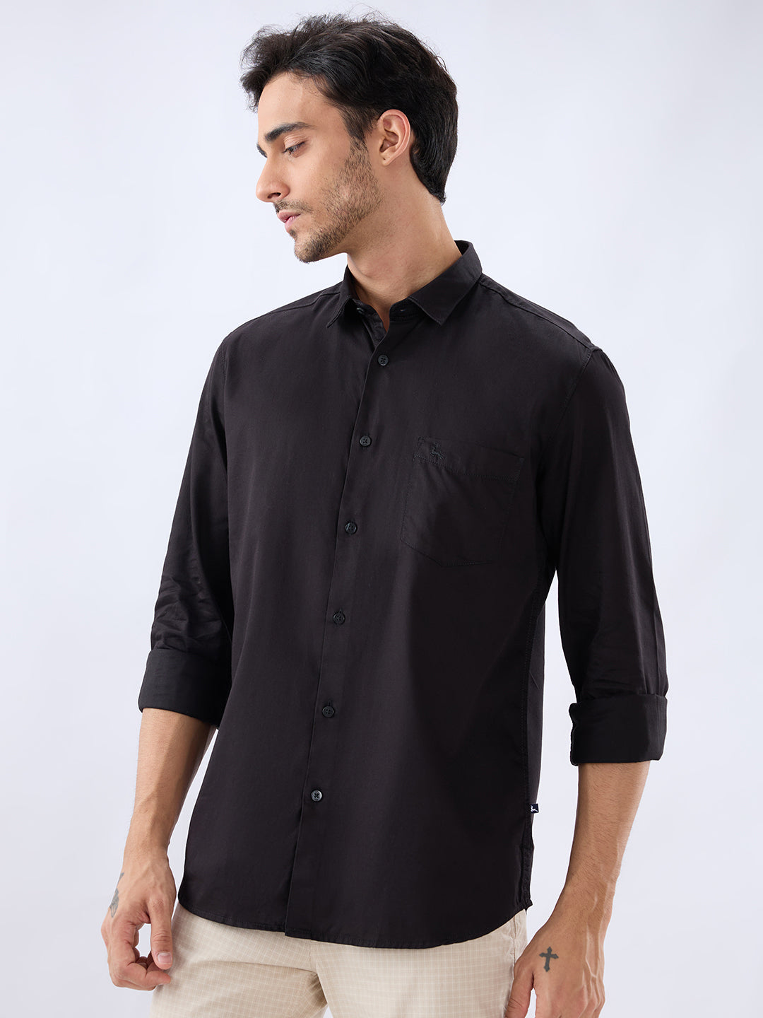 Parx Black Casual Shirt