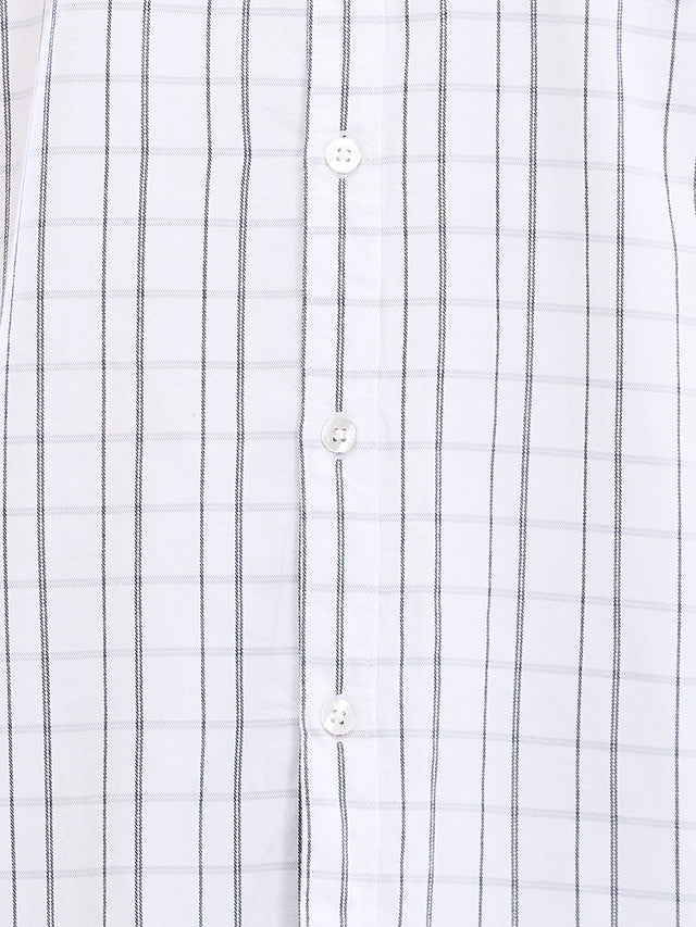 Parx White Checks Slim Fit Full Sleeve Cotton Shirt