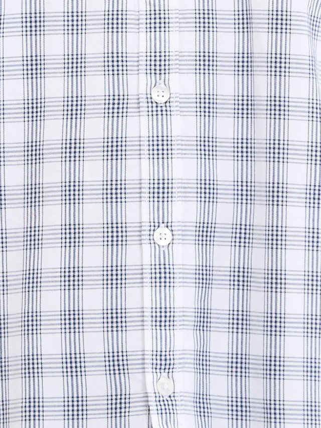 Parx Grey Checks Slim Fit Full Sleeve Cotton Shirt