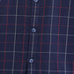 Parx Blue Checks Slim Fit Cotton Casual Shirt