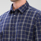 Parx Blue Checks Slim Fit Cotton Casual Shirt