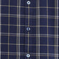 Parx Blue Checks Slim Fit Cotton Casual Shirt