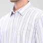 Parx White Stripe Slim Fit Cotton Casual Shirt