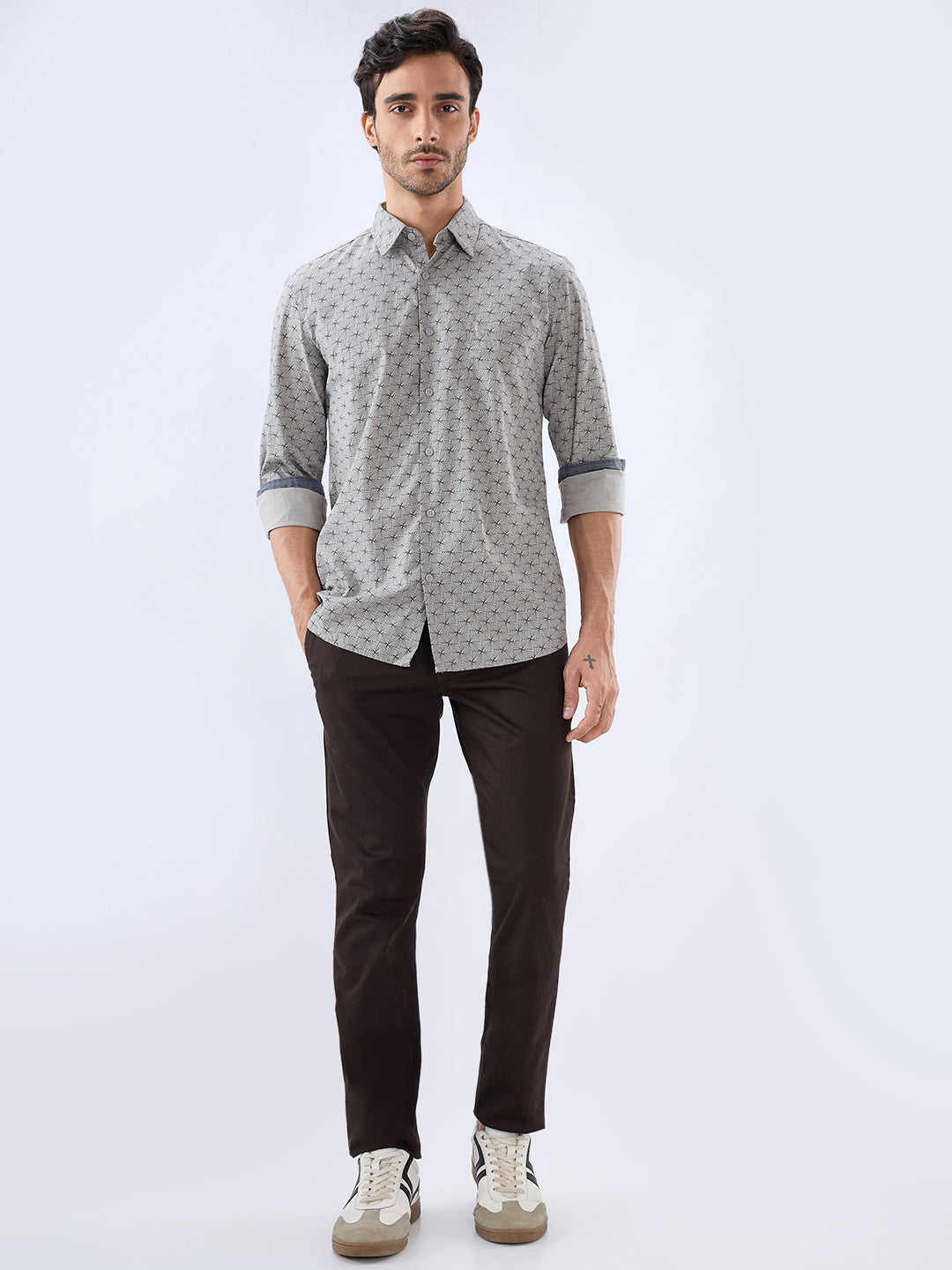 Parx Grey Casual Shirt
