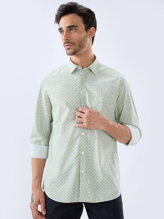 Parx Green Casual Shirt