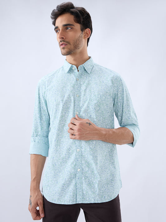 Parx Green Casual Shirt