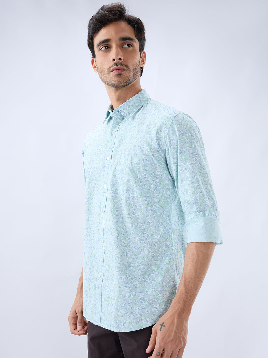 Parx Green Casual Shirt